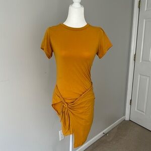 Elegant Mustard Knot Dress